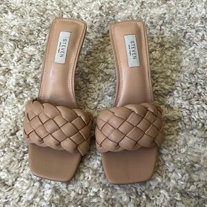 STEVE MADDEN BRAIDED NUDE HEELED SANDAL